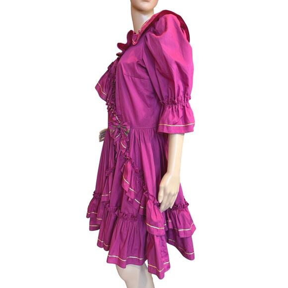 VTG Fancy Square Dance Dress Full Circle Skirt SZ 10 Rockabilly Fairy Victorian - Picture 9 of 16